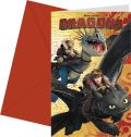 Dragons / Drachenzhmen leicht gemacht - Einladungskarten mit Umschlag, 6 Stck