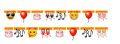 Emoji - Partygirlande    ( 6 Stck)  (Lnge ca.165 cm)