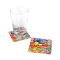 Party - Glas-Untersetzer aus Moosgummi 9 x 9 cm (8 Stck) (12 VE = 96 Stck)