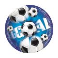 Fuball - Blau - Pappteller gro 23cm