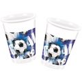 Fuball - Blau - Plastikbecher 200 ml