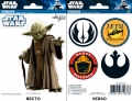 STAR WARS - Sticker / Aufkleber  2 Bltter - Yoda / Symbols (5 Stck)