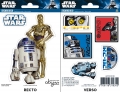 STAR WARS - Sticker / Aufkleber  2 Bltter - R2-D2/ C3PO (5 Stck)
