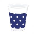Blue Royal Dots - Kunststoffbecher 200 ml (8 Stck)