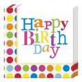 Happy Birthday Dots - Serviette 20 Stk  33 x 33 cm