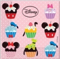 Papierserviette, 3-lagig, 33x33cm, Disney Adult - Mickey & Friends Cupcakes