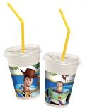 Toy Story 3 - Milchshake-Becher Set (12 Becher, 12 Deckel, 12 Trinkhalme)